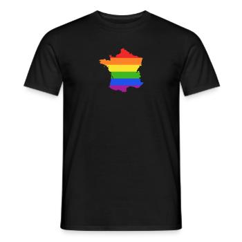 Frankreich Regenbogenflagge für LGTBQ-Franzosen - Männer T-Shirt - Schwarz - Vorne - AI Model Male 178 light (178cm)