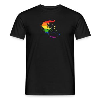 Griechenland Regenbogenflagge für LGTBQ-Griechen - Männer T-Shirt - Schwarz - Vorne - AI Model Male 178 light (178cm)