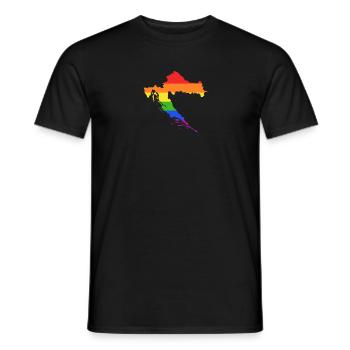 Kroatien Regenbogenflagge für stolze LGTBQ-Kroaten - Männer T-Shirt - Schwarz - Vorne - AI Model Male 178 light (178cm)