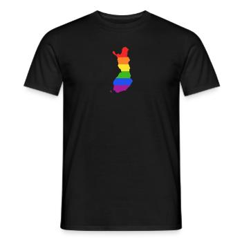 Finnland Regenbogenflagge für LGTBQ-Finnländer - Männer T-Shirt - Schwarz - Vorne - AI Model Male 178 light (178cm)