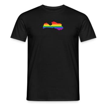 Lettland Regenbogenflagge für stolze LGTBQ Letten - Männer T-Shirt - Schwarz - Vorne - AI Model Male 178 light (178cm)