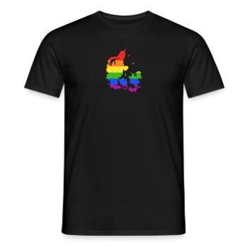 Dänemark Regenbogenflagge für stolze LGTBQ-Dänen - Männer T-Shirt - Schwarz - Vorne - AI Model Male 178 light (178cm)