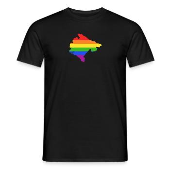Montenegro Regenbogenflagge für LGTB Montenegriner - Männer T-Shirt - Schwarz - Vorne - AI Model Male 178 light (178cm)