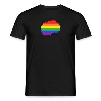 Nordmazedonien Regenbogen für LGTBQ-Mazedonier - Männer T-Shirt - Schwarz - Vorne - AI Model Male 178 light (178cm)