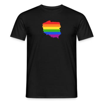 Polen Regenbogenflagge für stolze LGTBQ-Polen - Männer T-Shirt - Schwarz - Vorne - AI Model Male 178 light (178cm)