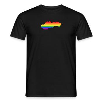 Slowakei Regenbogenflagge für stolze LGTB-Slowaken - Männer T-Shirt - Schwarz - Vorne - AI Model Male 178 light (178cm)