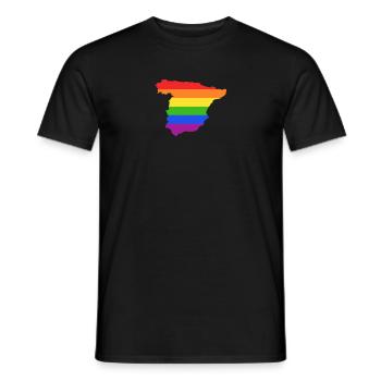 Spanien Regenbogenflagge für stolze LGTBQ Spanier - Männer T-Shirt - Schwarz - Vorne - AI Model Male 178 light (178cm)
