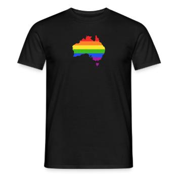 Australien Regenbogenflagge für LGTBQ-Australier - Männer T-Shirt - Schwarz - Vorne - AI Model Male 178 light (178cm)