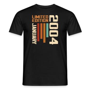 Janvier 2004 - 2004 Janvier Cadeau Anniversaire - T-shirt homme - noir - Devant - AI Model Male 178 light (178cm)