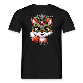 Mardi Gras Fox Mask - Men's T-Shirt - black - Front - AI Model Male 178 light (178cm)