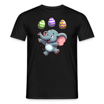 Elefant & Erpel Osterjonglage, Artisten Duo - Männer T-Shirt - Schwarz - Vorne - AI Model Male 178 light (178cm)