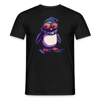 Pinguin Skifahrer Skiurlaub Wintersport Design - Männer T-Shirt - Schwarz - Vorne - AI Model Male 178 light (178cm)