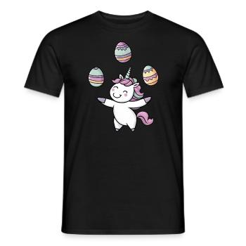 Easter Egg Juggler Unicorn - Men's T-Shirt - black - Front - AI Model Male 178 light (178cm)