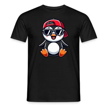 Cool Penguin Cartoon Summer Sunglasses - Men's T-Shirt - black - Front - AI Model Male 178 light (178cm)