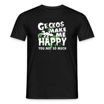 Geckos Make Me Happy - Men's T-Shirt - black - Front - AI Model Male 178 light (178cm)