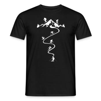 Ski Skifahrer Skifahren Berge Schnee Kurven - Männer T-Shirt - Schwarz - Vorne - AI Model Male 178 light (178cm)