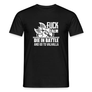 Viking - Die in battle and go to valhalla - Männer T-Shirt - Schwarz - Vorne - AI Model Male 178 light (178cm)