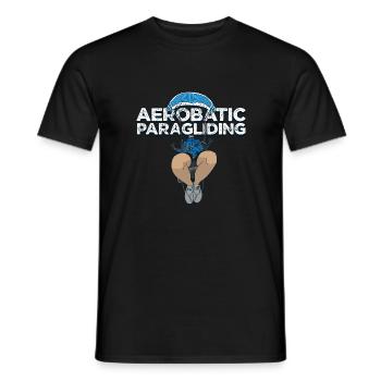 Aerobatic Paragliding white - Men's T-Shirt - black - Front - AI Model Male 178 light (178cm)