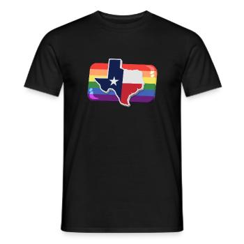 Conception de carte du Texas pour les fiers LGBT Plus Texans - T-shirt homme - noir - Devant - AI Model Male 178 light (178cm)
