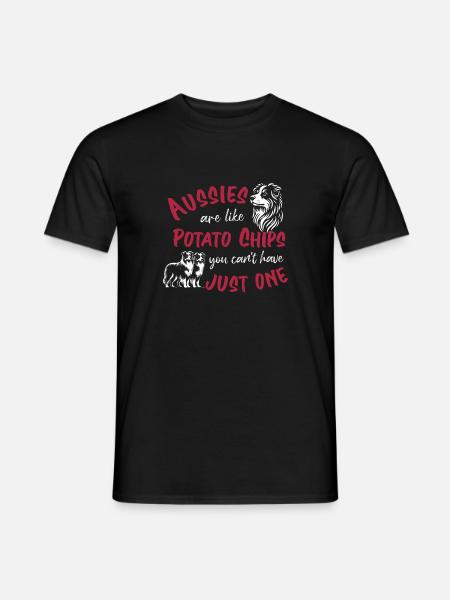 Aussies are like Potato Chips - red - Men's T-Shirt - black
