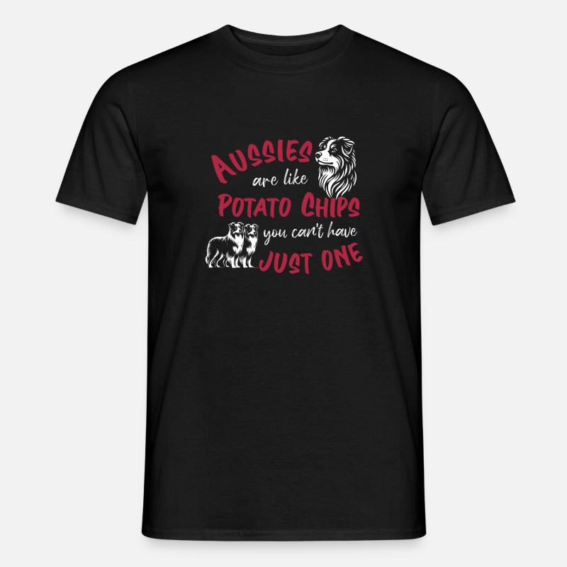 Aussies are like Potato Chips - red - Men's T-Shirt - black