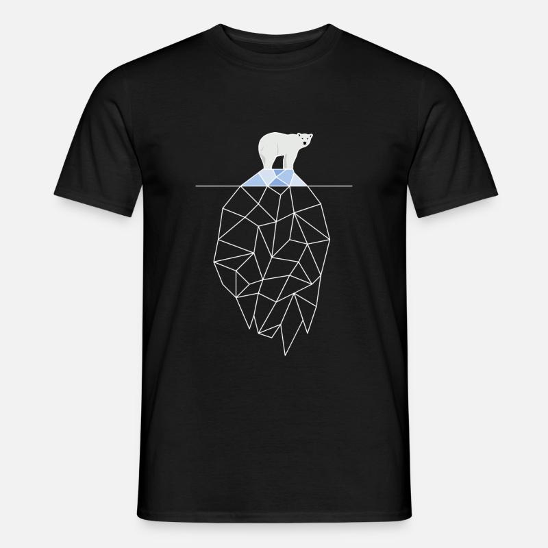 Eisbär auf Eisberg - Männer T-Shirt - Schwarz