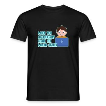 Work Screen Sharing Joke Design for Proud Pinoys - Men's T-Shirt - black - Front - AI Model Male 178 light (178cm)