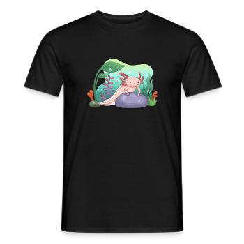 Leben des Axolotl Design für Axolotl-Liebhaber - Männer T-Shirt - Schwarz - Vorne - AI Model Male 178 light (178cm)