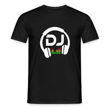 Casque DJ - T-shirt homme - noir - Devant - AI Model Male 178 light (178cm)