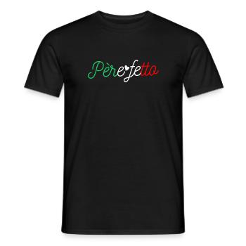 PERE FETTO Geschenkidee Humor Italienischer Papa - Männer T-Shirt - Schwarz - Vorne - AI Model Male 178 light (178cm)