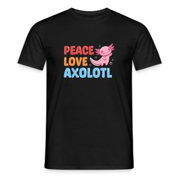Peace Love Axolotl Design für Axolotl-Liebhaber - Männer T-Shirt - Schwarz - Vorne - AI Model Male 178 light (178cm)