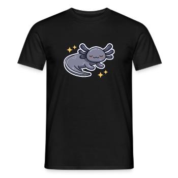 Schwarzer Melanoid Axolotl Design für Axolotl Fans - Männer T-Shirt - Schwarz - Vorne - AI Model Male 178 light (178cm)