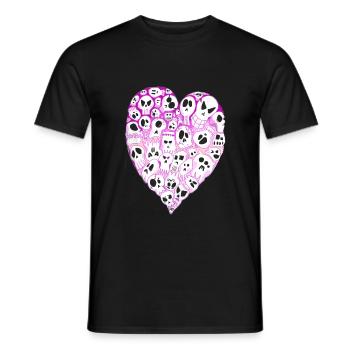 Happy Valentine Skulls - T-shirt homme - noir - Devant - AI Model Male 178 light (178cm)