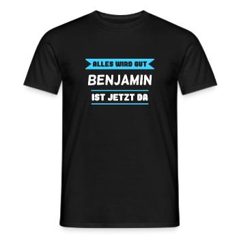 Benjamin Name Design für stolze Benjamins - Männer T-Shirt - Schwarz - Vorne - AI Model Male 178 light (178cm)