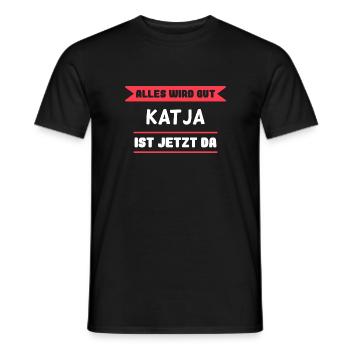 Katja Name Design für stolze Katjas - Männer T-Shirt - Schwarz - Vorne - AI Model Male 178 light (178cm)