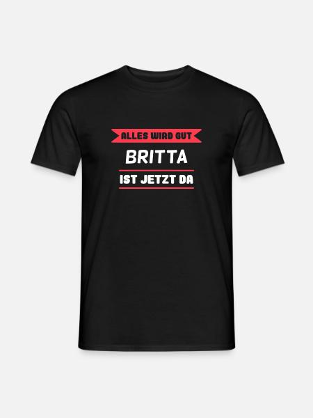 Britta Name Design für stolze Brittas - Männer T-Shirt - Schwarz