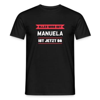 Manuela Name Design für stolze Manuelas - Männer T-Shirt - Schwarz - Vorne - AI Model Male 178 light (178cm)