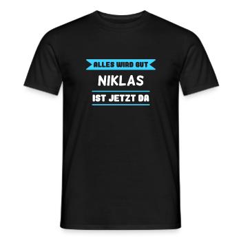 Niklas Name Design für stolze Niklas - Männer T-Shirt - Schwarz - Vorne - AI Model Male 178 light (178cm)