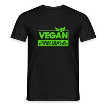 Plant-based food design for proud vegans - Men's T-Shirt - black - Front - AI Model Male 178 light (178cm)