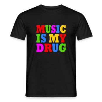 music is my drug - T-shirt homme - noir - Devant - AI Model Male 178 light (178cm)