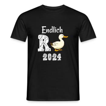 Rente 2024 mit Ente Rentner Ruhestand | R Ente - Männer T-Shirt - Schwarz - Vorne - AI Model Male 178 light (178cm)