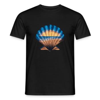 Muschel Strand Szene Serene Ozean Landschaft - Männer T-Shirt - Schwarz - Vorne - AI Model Male 178 light (178cm)