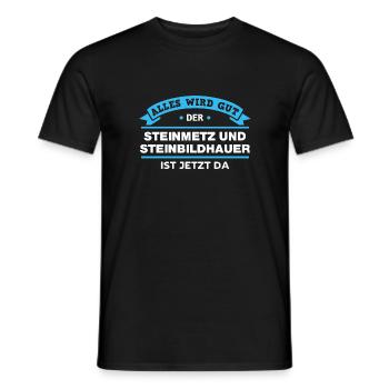Steinmetz Steinbildhauer Design für Handwerker - Männer T-Shirt - Schwarz - Vorne - AI Model Male 178 light (178cm)