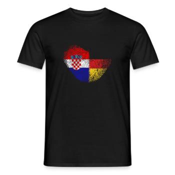 Kroatien Fingerabdruck für stolze Deutsch-Kroaten - Männer T-Shirt - Schwarz - Vorne - AI Model Male 178 light (178cm)