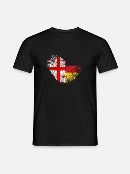 Georgien Fingerabdruck für stolze Deutsch-Georgier - Männer T-Shirt - Schwarz