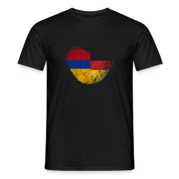 Armenien Fingerabdruck für stolze Deutsch-Armenier - Männer T-Shirt - Schwarz - Vorne - AI Model Male 178 light (178cm)