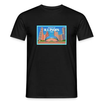 Illinois Fil-Am Design pour les fiers Pinoys - T-shirt homme - noir - Devant - AI Model Male 178 light (178cm)