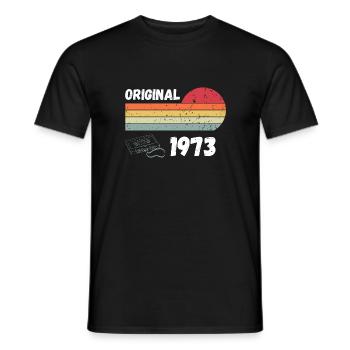 Cassette rétro originale de 1973 50e anniversaire - T-shirt homme - noir - Devant - AI Model Male 178 light (178cm)