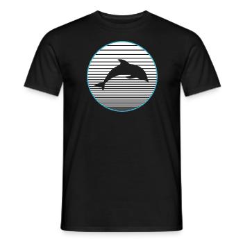 Delphin - Männer T-Shirt - Schwarz - Vorne - AI Model Male 178 light (178cm)