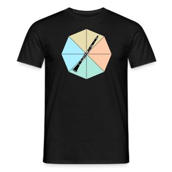 clarinet - Men's T-Shirt - black - Front - AI Model Male 178 light (178cm)